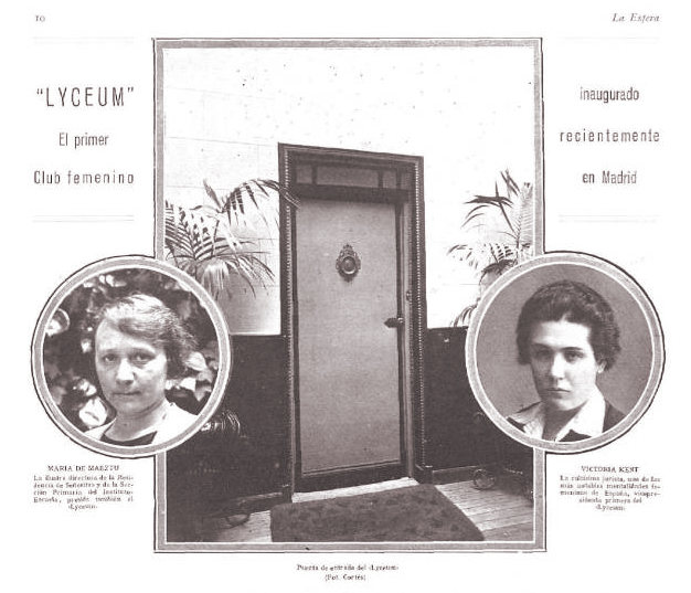 Lyceumaren irekierari buruzko albistea La Esferan (Madril. 1914) 1926/11/20, 672. zk. (cc) Hemeroteka Digitala, Espainiako Liburutegi Nazionala